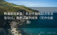 韩漫屋短复盘：先对齐轴线起点有没有动过，再把证据列成条（写作也能用）