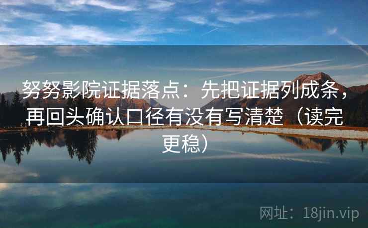 努努影院证据落点：先把证据列成条，再回头确认口径有没有写清楚（读完更稳）