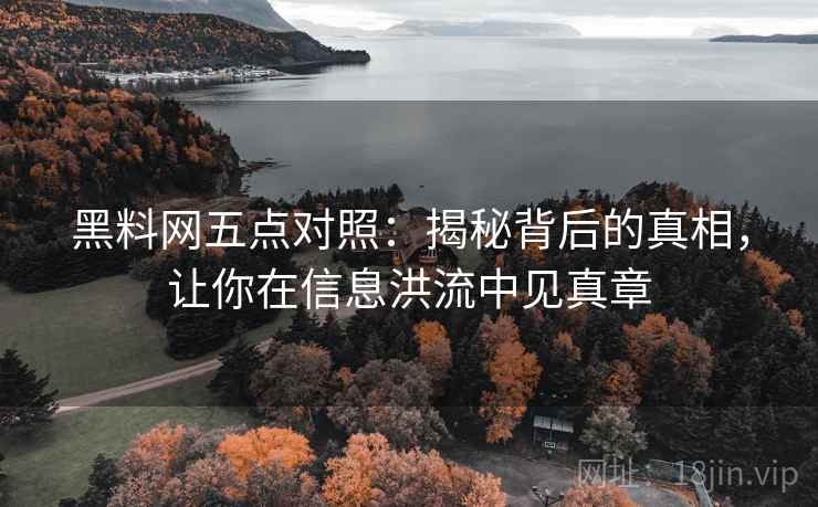 黑料网五点对照：揭秘背后的真相，让你在信息洪流中见真章