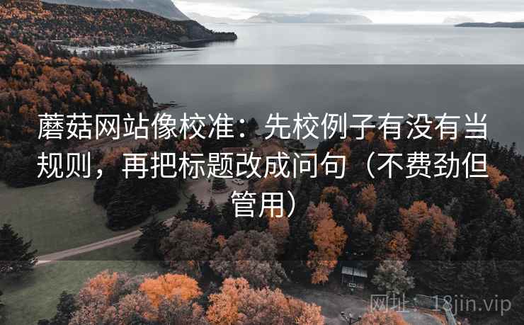 蘑菇网站像校准：先校例子有没有当规则，再把标题改成问句（不费劲但管用）